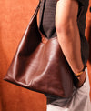 Soft Genuine Leather Hobo Tote Bag - Large Shoulder Bag
