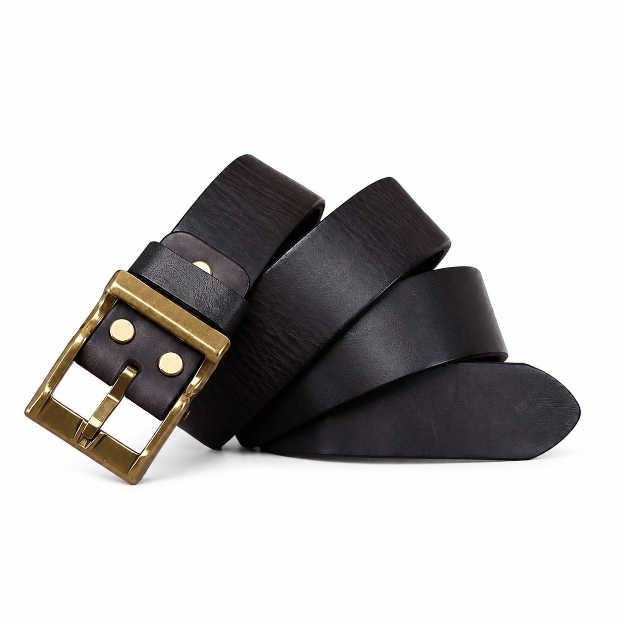 Premium Waxed Genuine Leather Belt | Heritage Brass Buckle