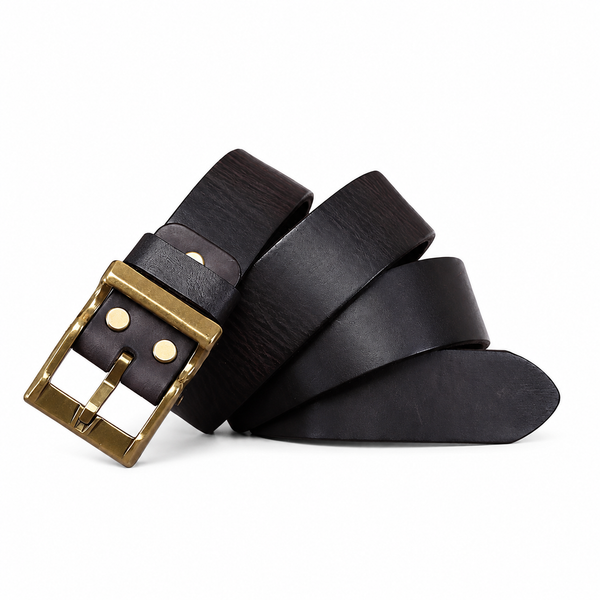 Premium Waxed Genuine Leather Belt | Heritage Brass Buckle