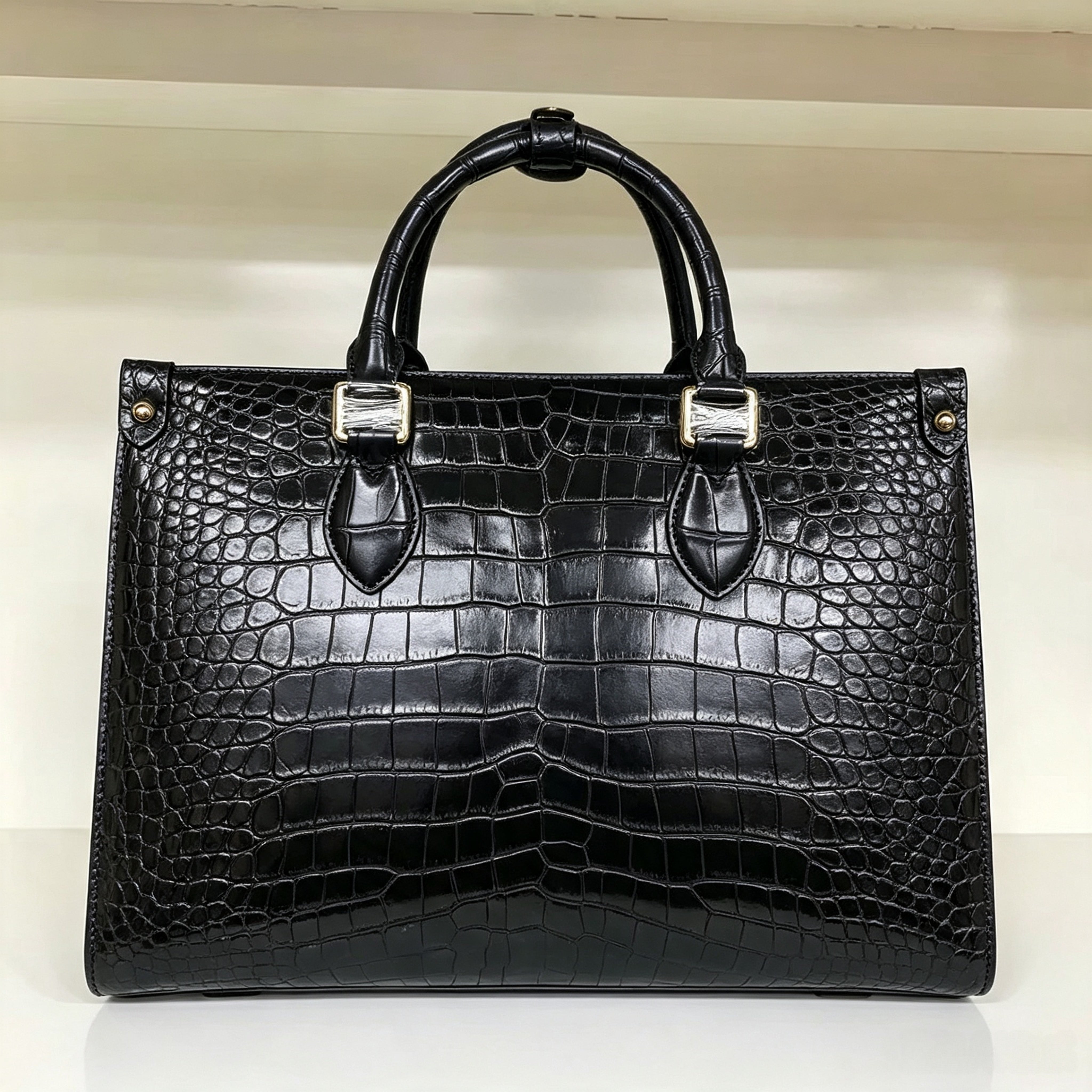 Luxury Croc-Embossed Tote Handbag