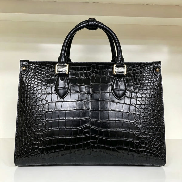 Luxury Croc-Embossed Tote Handbag