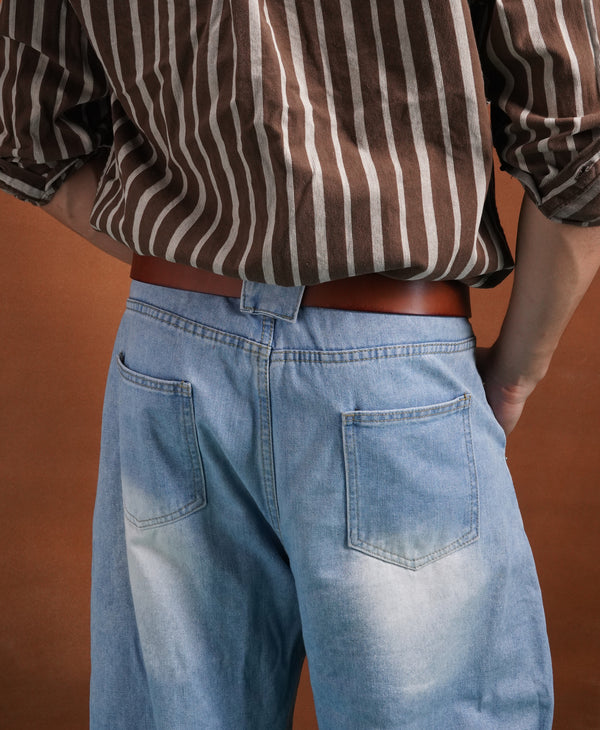 Cintura vintage in vera pelle | Fibbia in ottone massiccio