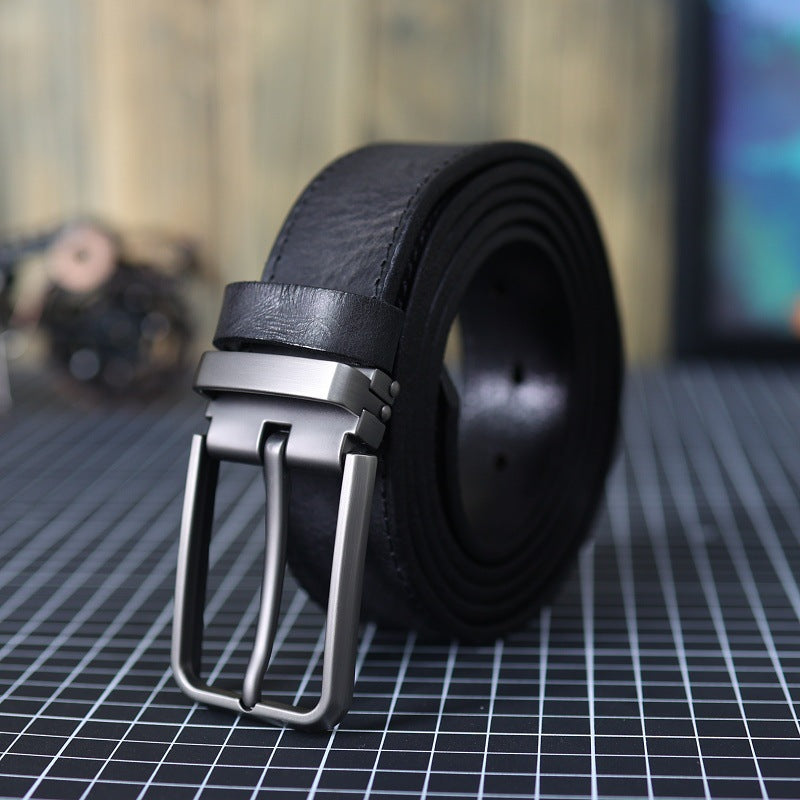 Vintage Full-Grain Leather Belt | Classic Pin Buckle