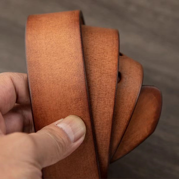 Premium Waxed Genuine Leather Belt | Heritage Brass Buckle