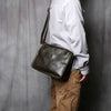 Vintage Top Grain Leather Men's Crossbody Messenger Bag