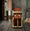 Premium Waxed Genuine Leather Belt | Heritage Brass Buckle