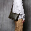 Vintage Top Grain Leather Men's Crossbody Messenger Bag