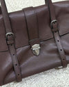 Genuine Leather Structured Satchel Bag