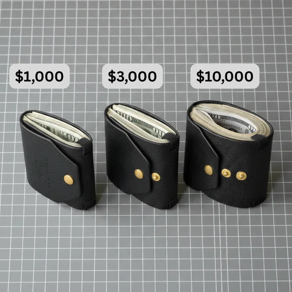 Handcrafted Leather Cash Wrap Wallet - Slim, Minimal, Essential