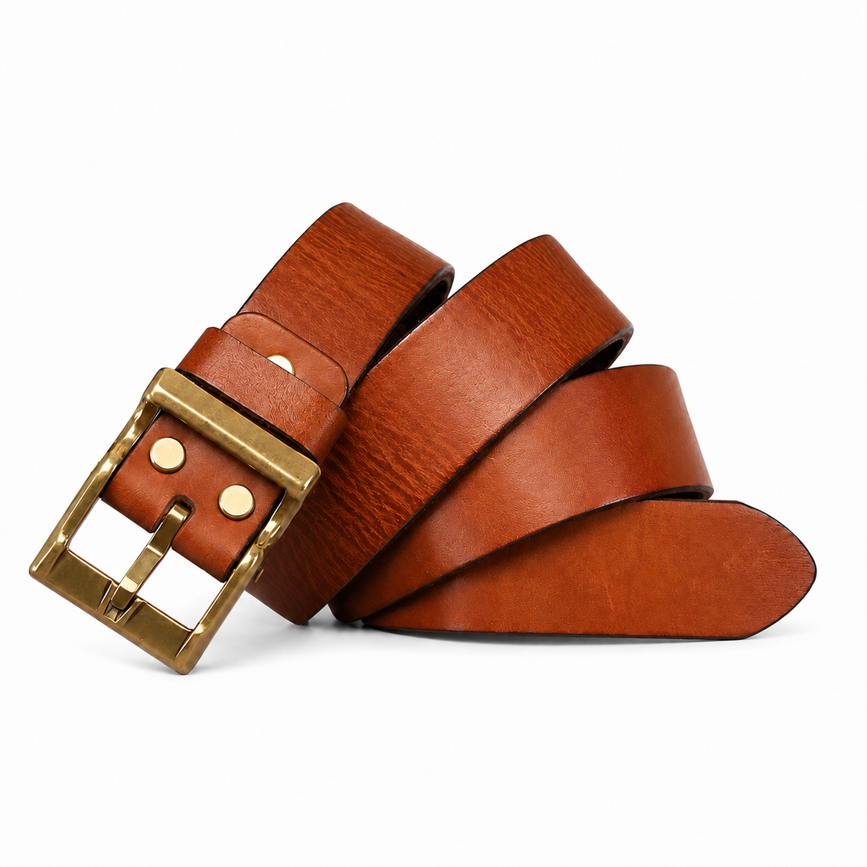 Premium Waxed Genuine Leather Belt | Heritage Brass Buckle