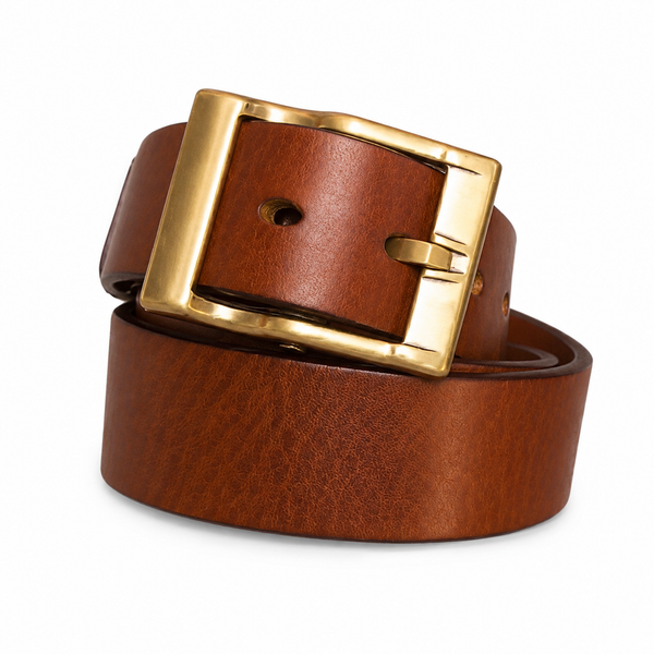 Premium Waxed Genuine Leather Belt | Heritage Brass Buckle>SY
