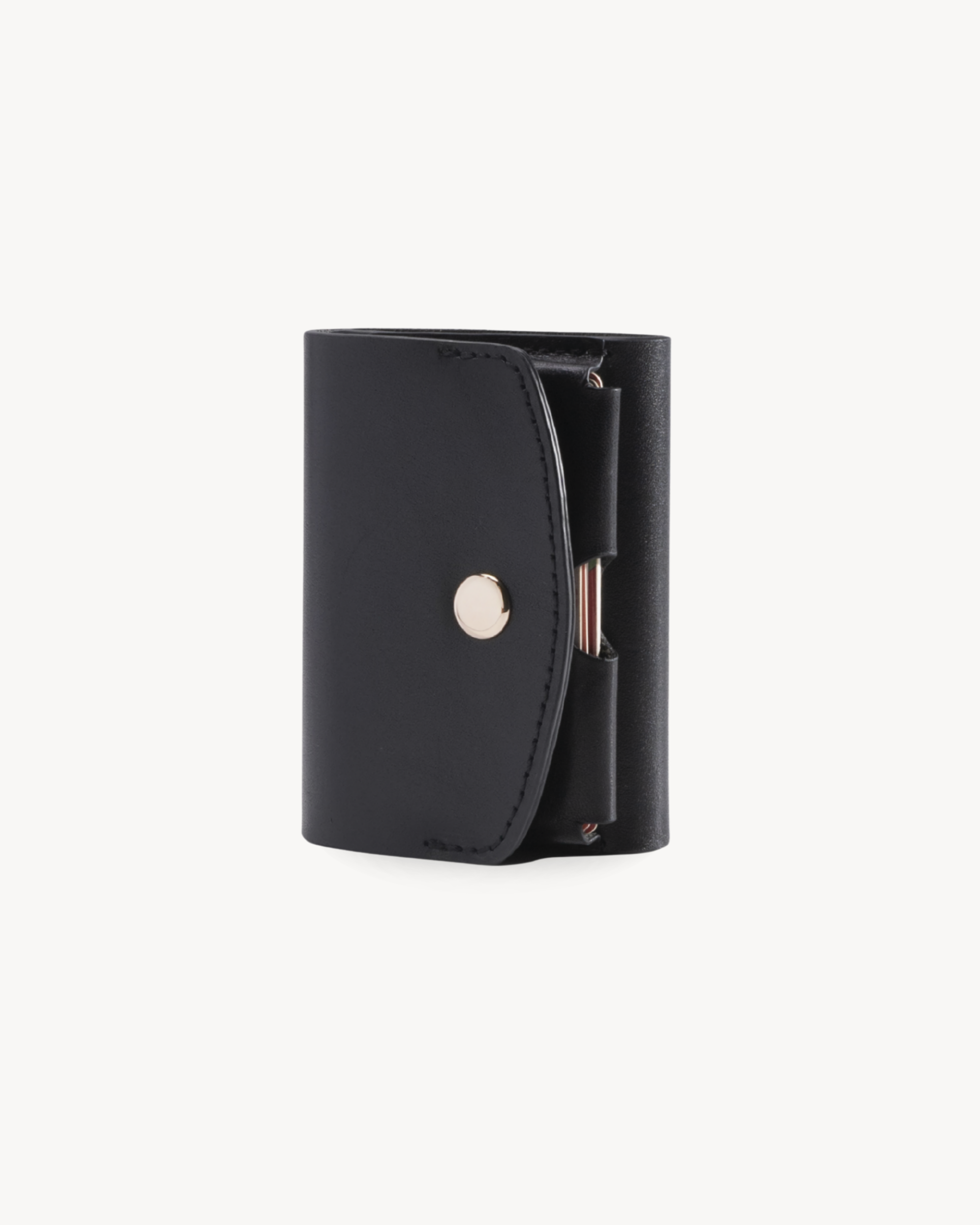 Handmade Full-Grain Saddle Leather Trifold Wallet - Black
