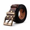 Premium Waxed Genuine Leather Belt | Heritage Brass Buckle