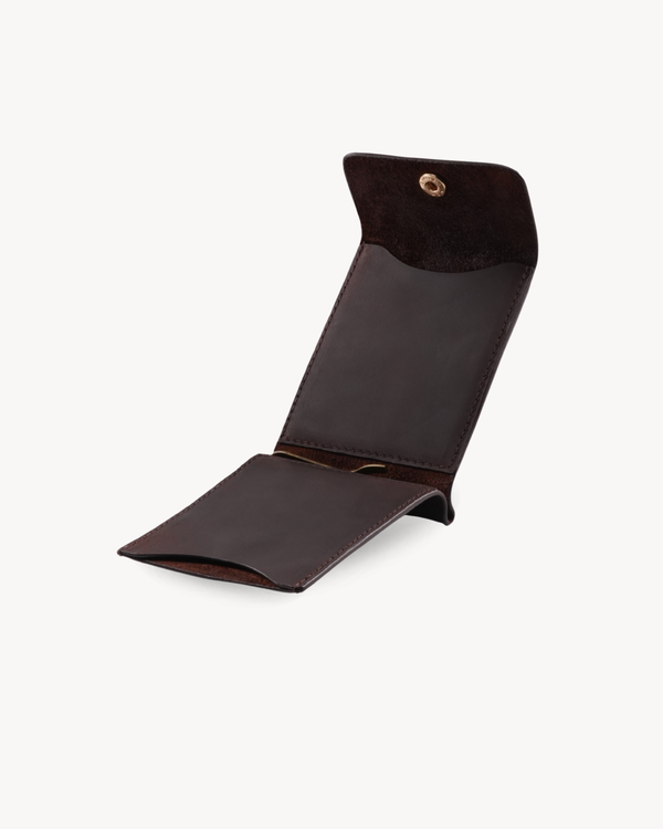 Full-Grain Crazy Horse Leather Money Clip Wallet