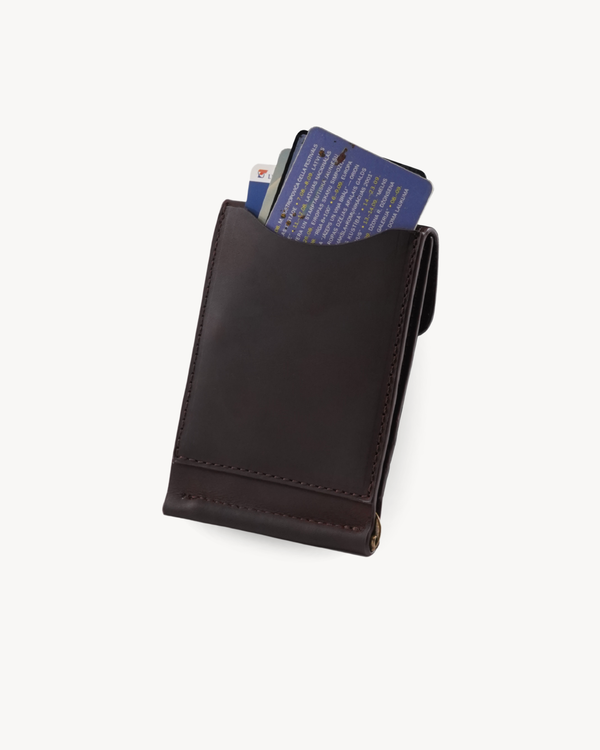 Full-Grain Crazy Horse Leather Money Clip Wallet