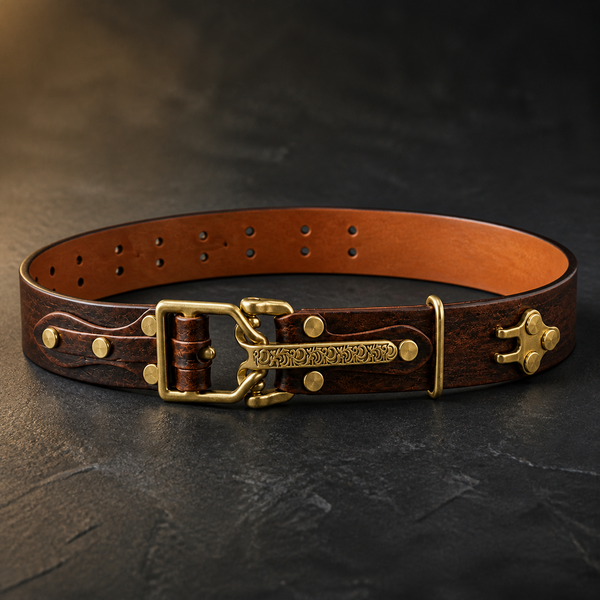 Handmade Littleton Cavalry Mens Leather Belt Man Outfit Belt