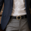 Men's Full-Grain Leather Pin Buckle Belt