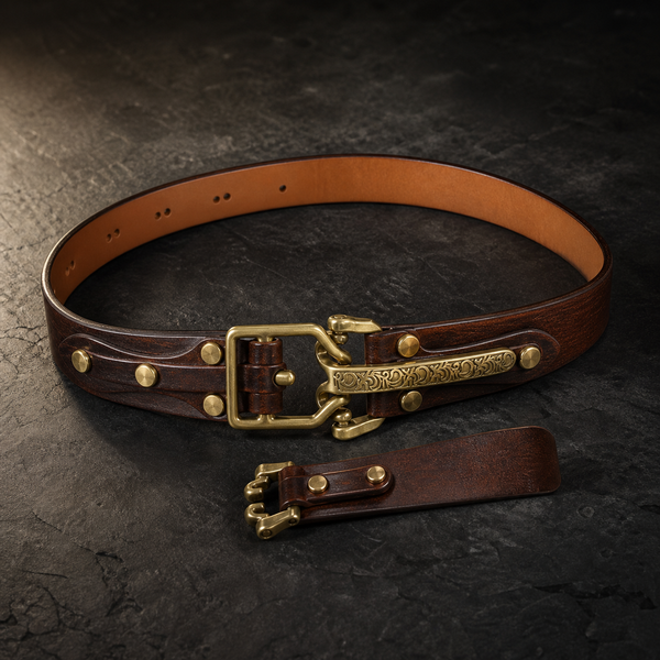 Handmade Littleton Cavalry Mens Leather Belt Man Outfit Belt