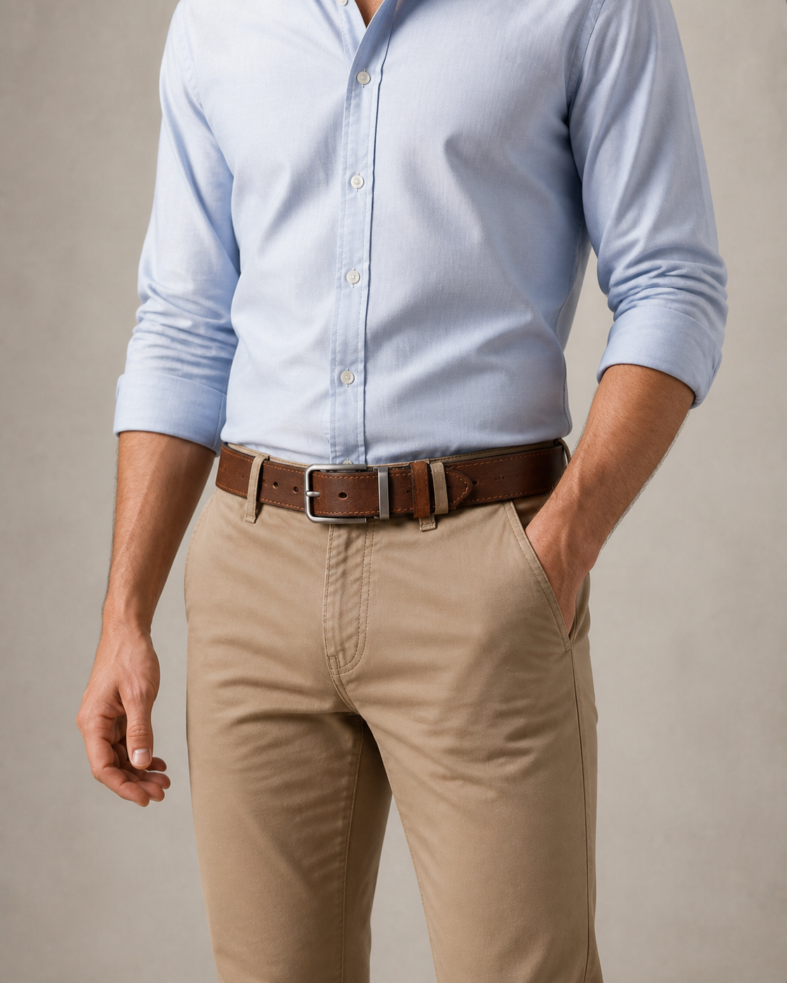 Vintage Full-Grain Leather Belt | Classic Pin Buckle