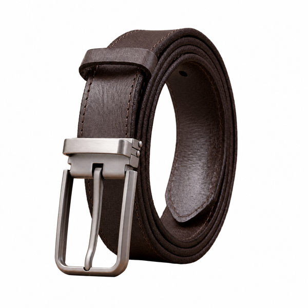 Vintage Full-Grain Leather Belt | Classic Pin Buckle
