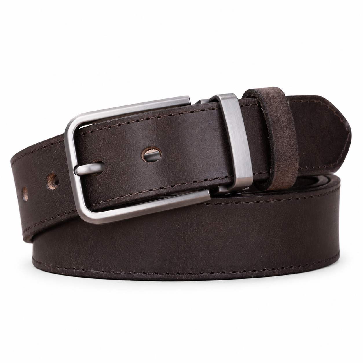 Vintage Full-Grain Leather Belt | Classic Pin Buckle