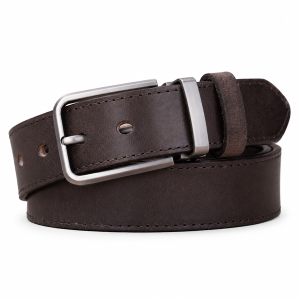 Vintage Full-Grain Leather Belt | Classic Pin Buckle