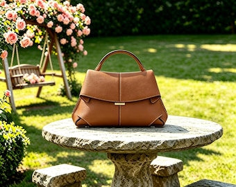 Handmade Leather Tote Bag Women, Full Grain Cowhide Shoulder Bag,Large Capacity Crossbody Purse,Womens Work Handbag,The perfect gift for her