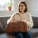 Leather Travel Duffel Bag – Women’s Weekender Tote with Shoulder strap