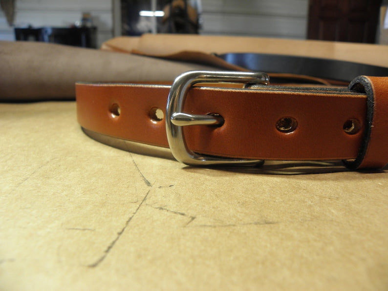 Ladies Handmade Leather Belt, 100% Full Grain Genuine Leather, Non-Layered, English Bridle Leather, Leather Belt Lady, Womens Leather Belt