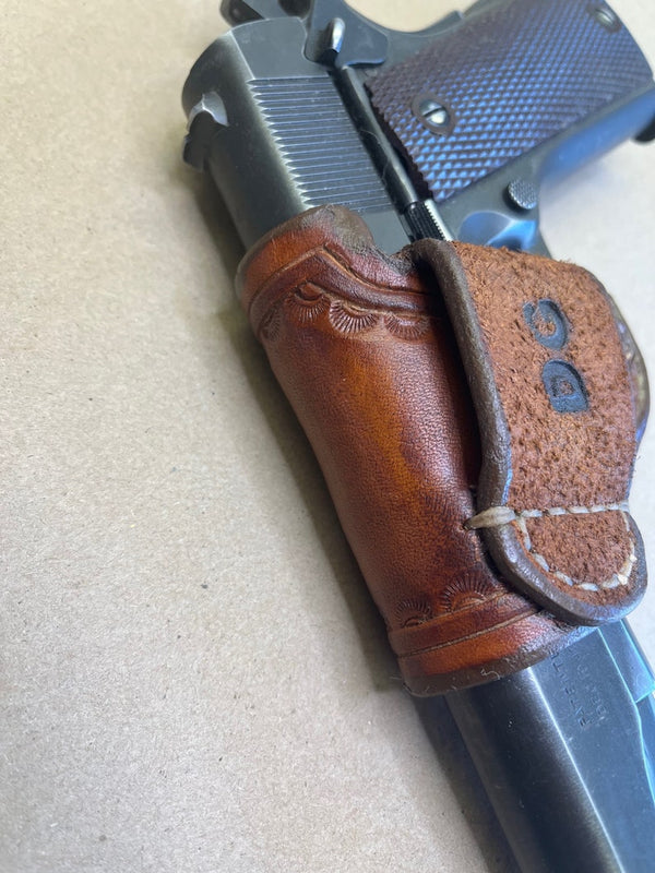 The "Slim" Holster for the Colt 1911 Govt. Model and Commander..... Handmade from Saddle Leather.