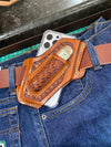 Custom leather cell phone/ trapper combo case