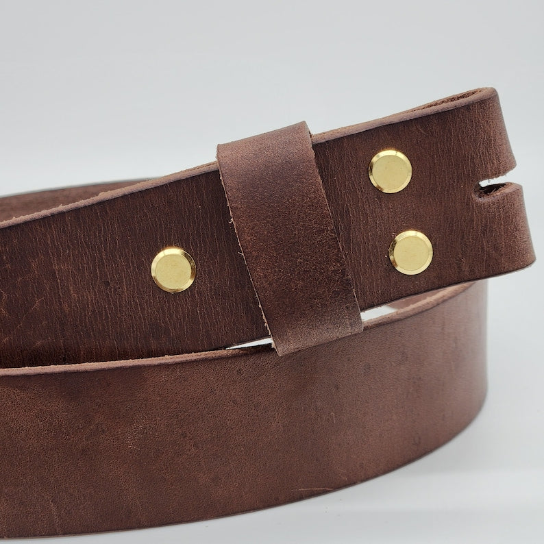 100% Full Grain Cowhide Interchangeable Replacement Leather Belt Strap - 1.5 inch wide