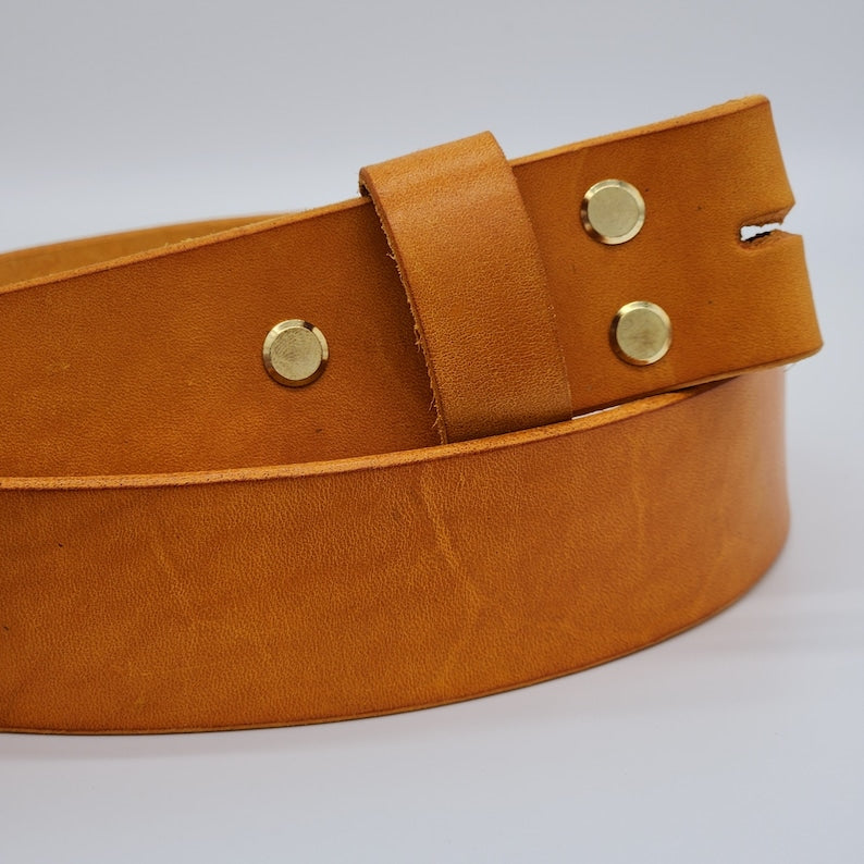 100% Full Grain Cowhide Interchangeable Replacement Leather Belt Strap - 1.5 inch wide