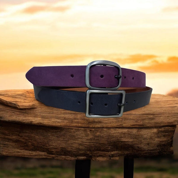 Women's Multicolored Leather Belt, Full Grain Leather Belt, 1.5"