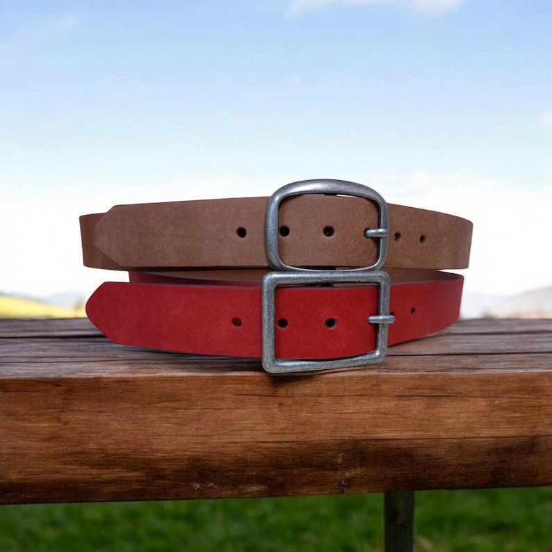 Women's Multicolored Leather Belt, Full Grain Leather Belt, 1.5