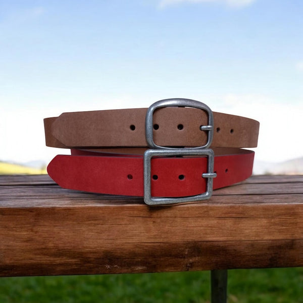Women's Multicolored Leather Belt, Full Grain Leather Belt, 1.5"