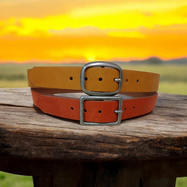 Women's Multicolored Leather Belt, Full Grain Leather Belt, 1.5"
