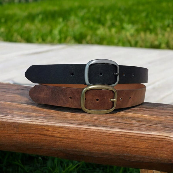 Women's Multicolored Leather Belt, Full Grain Leather Belt, 1.5"