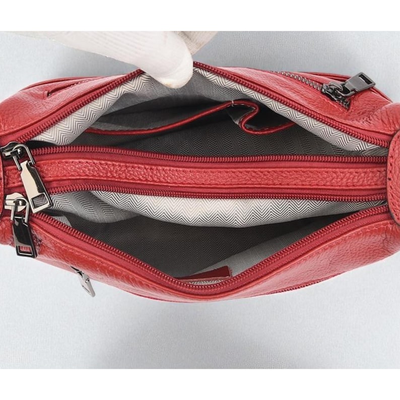 Women's Genuine Cowhide Leather Bag: Ladies Classic Leather Shoulder Bag