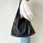 Soft Real Leather Hobo Bag, Slouchy Tote Shoulder Bag, Fits 13'' Laptop