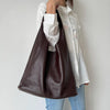 Soft Real Leather Hobo Bag, Slouchy Tote Shoulder Bag, Fits 13'' Laptop