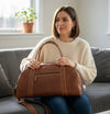 Leather Travel Duffel Bag – Women’s Weekender Tote with Shoulder strap