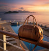 Leather Travel Duffel Bag – Women’s Weekender Tote with Shoulder strap