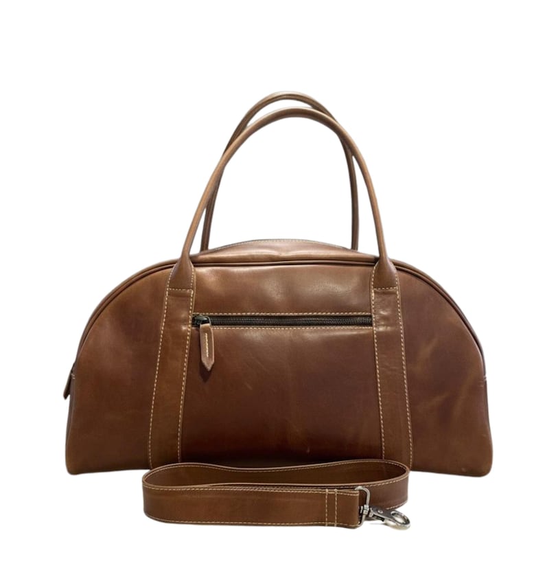 Leather Travel Duffel Bag – Women’s Weekender Tote with Shoulder strap
