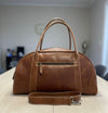 Leather Travel Duffel Bag – Women’s Weekender Tote with Shoulder strap