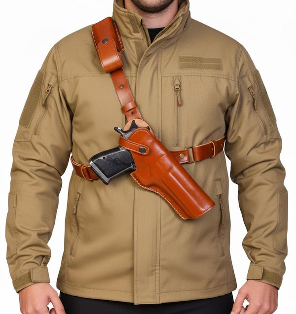 Premium Leather Chest Holster For Desert Eagle