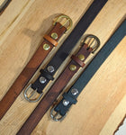 Handmade Full Grain, Cow Leather Belt: Customizable Buckle & Length, USA Made, 1" Wide