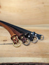 Handmade Full Grain, Cow Leather Belt: Customizable Buckle & Length, USA Made, 1" Wide