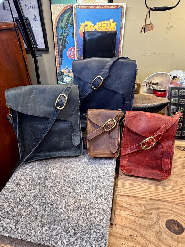 Leather Crossbody Bag, Handmade Heritage Bison Satchel, Full Grain Leather, Made in USA