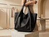 Leather Tote Bag For Women, Shoulder Tote Bag Leather, Casual Tote Bag For Everyday Use, Oversized Leather Tote Bag, Opened Leather Tote Bag
